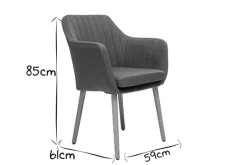 Chaise scandinave en tissu bleu canard et bois clair ALEYNA