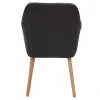 Chaise scandinave en tissu gris anthracite et bois clair ALEYNA