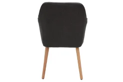 Chaise scandinave en tissu gris anthracite et bois clair ALEYNA