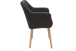 Chaise scandinave en tissu gris anthracite et bois clair ALEYNA