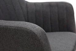 Chaise scandinave en tissu gris anthracite et bois clair ALEYNA
