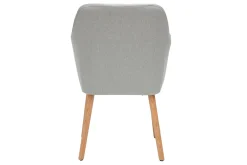 Chaise scandinave en tissu gris clair et bois clair ALEYNA