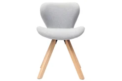 Chaise scandinave en tissu gris clair et bois clair ANYA