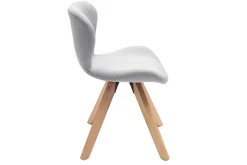 Chaise scandinave en tissu gris clair et bois clair ANYA