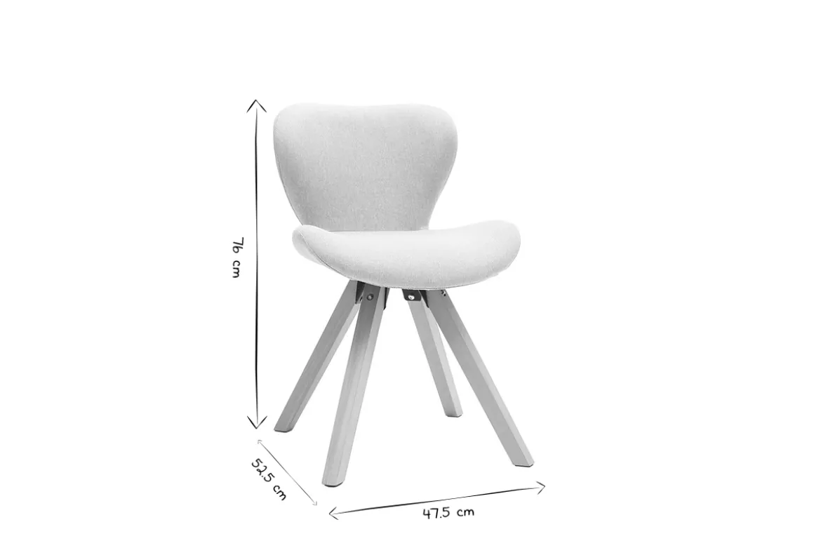 Chaise scandinave en tissu gris clair et bois clair ANYA