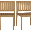 Chaises de jardin empilables en bois teck massif (lot de 2) TECKA