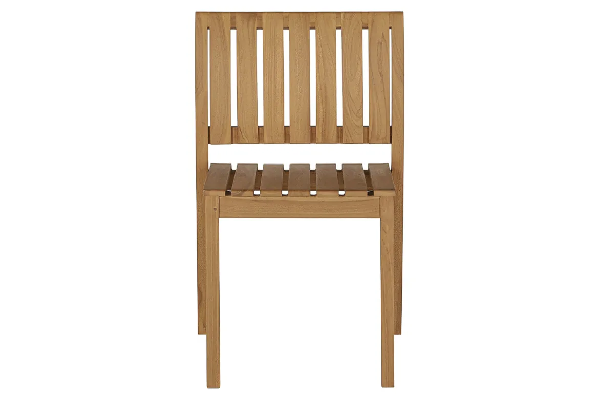 Chaises de jardin empilables en bois teck massif (lot de 2) TECKA
