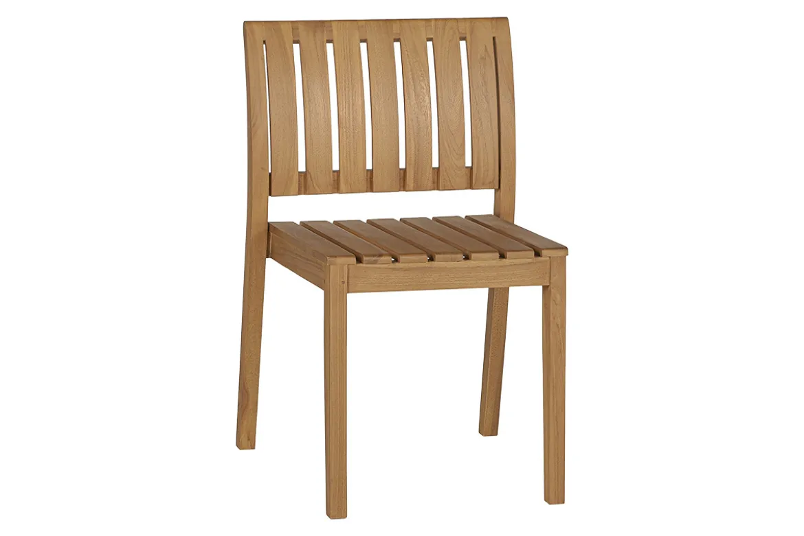 Chaises de jardin empilables en bois teck massif (lot de 2) TECKA