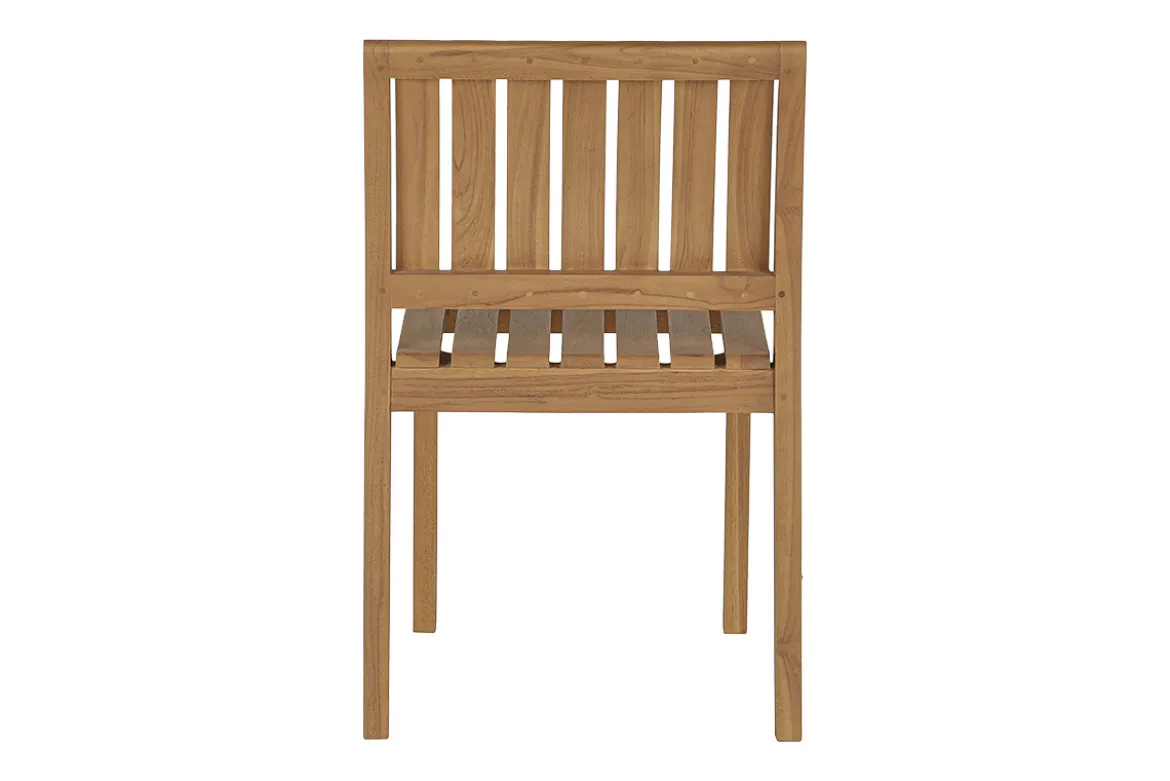 Chaises de jardin empilables en bois teck massif (lot de 2) TECKA