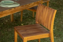 Chaises de jardin empilables en bois teck massif (lot de 2) TECKA