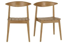 Chaises de jardin empilables en bois teck massif (lot de 2) SAGARA