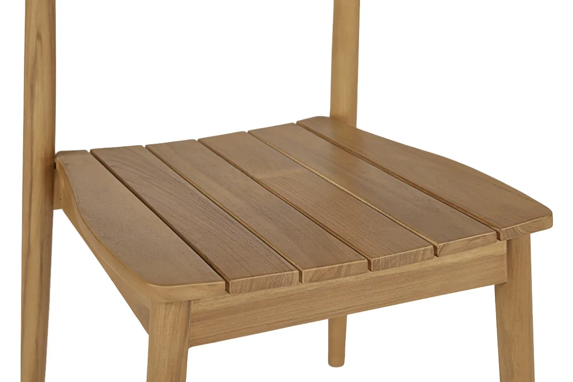 Chaises de jardin empilables en bois teck massif (lot de 2) SAGARA