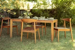 Chaises de jardin empilables en bois teck massif (lot de 2) SAGARA