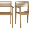 Chaises de jardin empilables en bois teck massif (lot de 2) KAYU