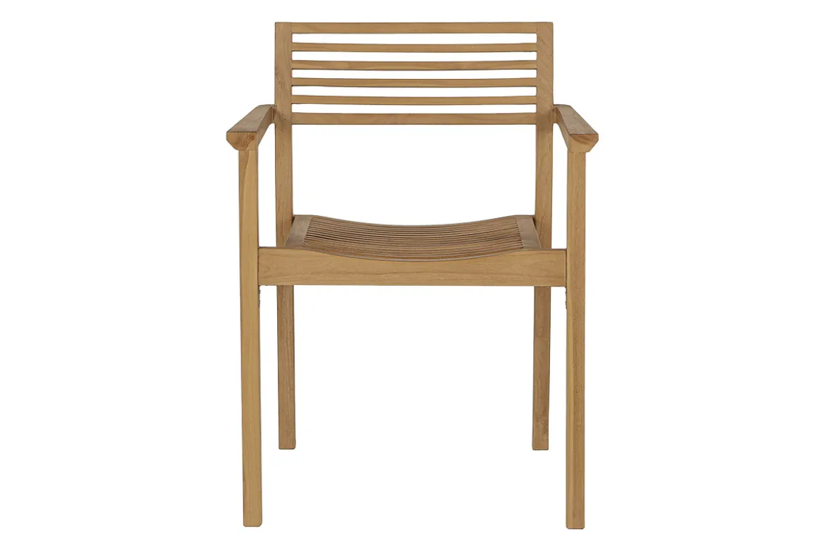Chaises de jardin empilables en bois teck massif (lot de 2) KAYU