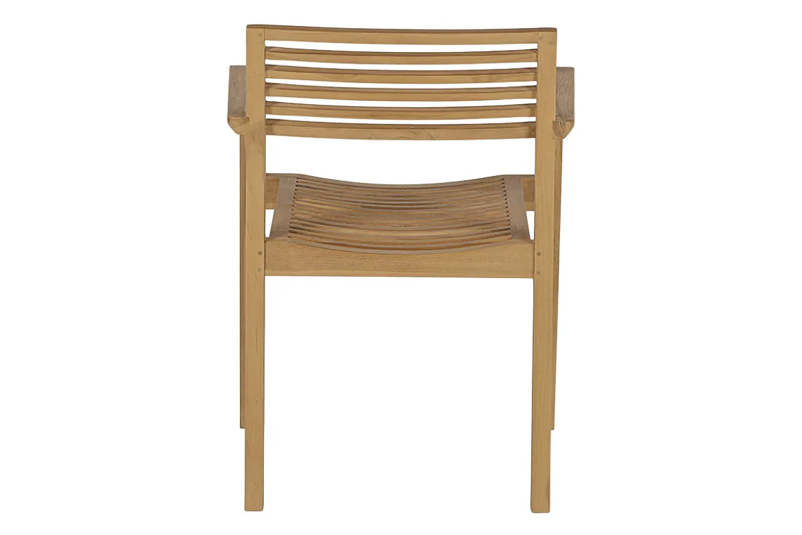 Chaises de jardin empilables en bois teck massif (lot de 2) KAYU