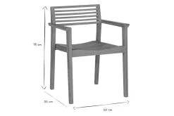 Chaises de jardin empilables en bois teck massif (lot de 2) KAYU
