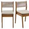 Chaises de jardin en bois massif et corde tressée (lot de 2) ZEPHYR