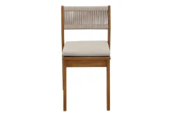 Chaises de jardin en bois massif et corde tressée (lot de 2) ZEPHYR