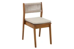Chaises de jardin en bois massif et corde tressée (lot de 2) ZEPHYR