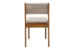 Chaises de jardin en bois massif et corde tressée (lot de 2) ZEPHYR