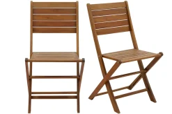 Chaises de jardin pliantes en bois massif (lot de 2) CANOPEE