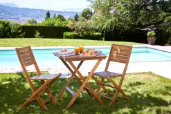 Chaises de jardin pliantes en bois massif (lot de 2) CANOPEE
