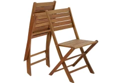 Chaises de jardin pliantes en bois massif (lot de 2) CANOPEE