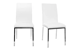 Chaises design blanc et acier chromé (lot de 2) SIMEA