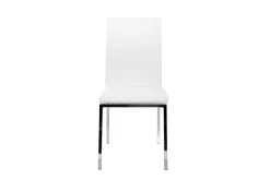 Chaises design blanc et acier chromé (lot de 2) SIMEA