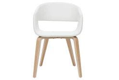 Chaises design blanc et bois clair (lot de 2) SLAM