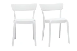 Chaises design blanches empilables intérieur - extérieur (lot de 2) RIOS