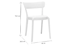 Chaises design blanches empilables intérieur - extérieur (lot de 2) RIOS