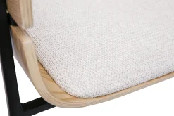 Chaises design bois clair et tissu chenille beige (lot de 2) WESS
