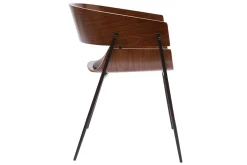 Chaises design bois foncé et métal noir (lot de 2) WESS