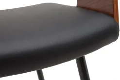 Chaises design bois foncé noyer, assises et métal noirs (lot de 2) RIFF