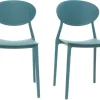 Chaises design empilables bleu canard intérieur - extérieur (lot de 2) ANNA