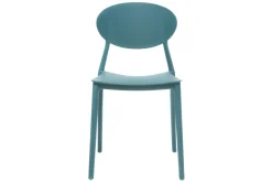 Chaises design empilables bleu canard intérieur - extérieur (lot de 2) ANNA