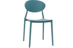 Chaises design empilables bleu canard intérieur - extérieur (lot de 2) ANNA