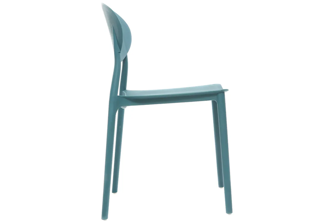 Chaises design empilables bleu canard intérieur - extérieur (lot de 2) ANNA