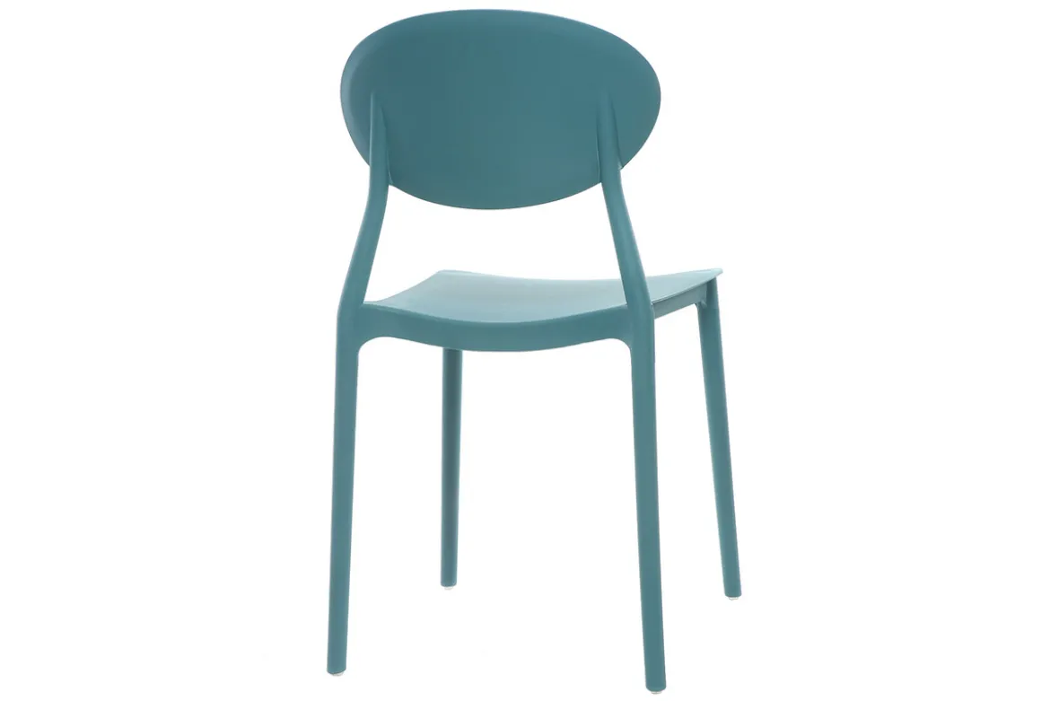Chaises design empilables bleu canard intérieur - extérieur (lot de 2) ANNA