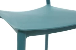 Chaises design empilables bleu canard intérieur - extérieur (lot de 2) ANNA