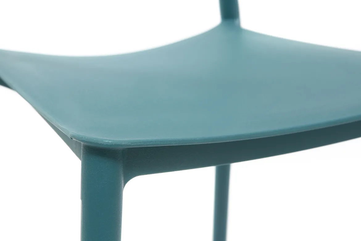 Chaises design empilables bleu canard intérieur - extérieur (lot de 2) ANNA