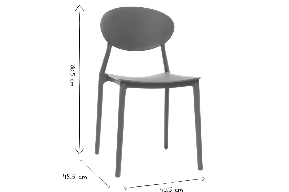 Chaises design empilables bleu canard intérieur - extérieur (lot de 2) ANNA