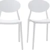 Chaises design empilables blanches intérieur - extérieur (lot de 2) ANNA
