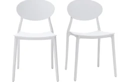 Chaises design empilables blanches intérieur - extérieur (lot de 2) ANNA