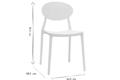 Chaises design empilables blanches intérieur - extérieur (lot de 2) ANNA