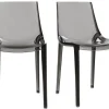 Chaises design empilables gris transparent intérieur - extérieur (lot de 2) YZEL