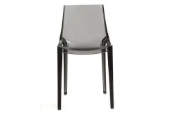Chaises design empilables gris transparent intérieur - extérieur (lot de 2) YZEL