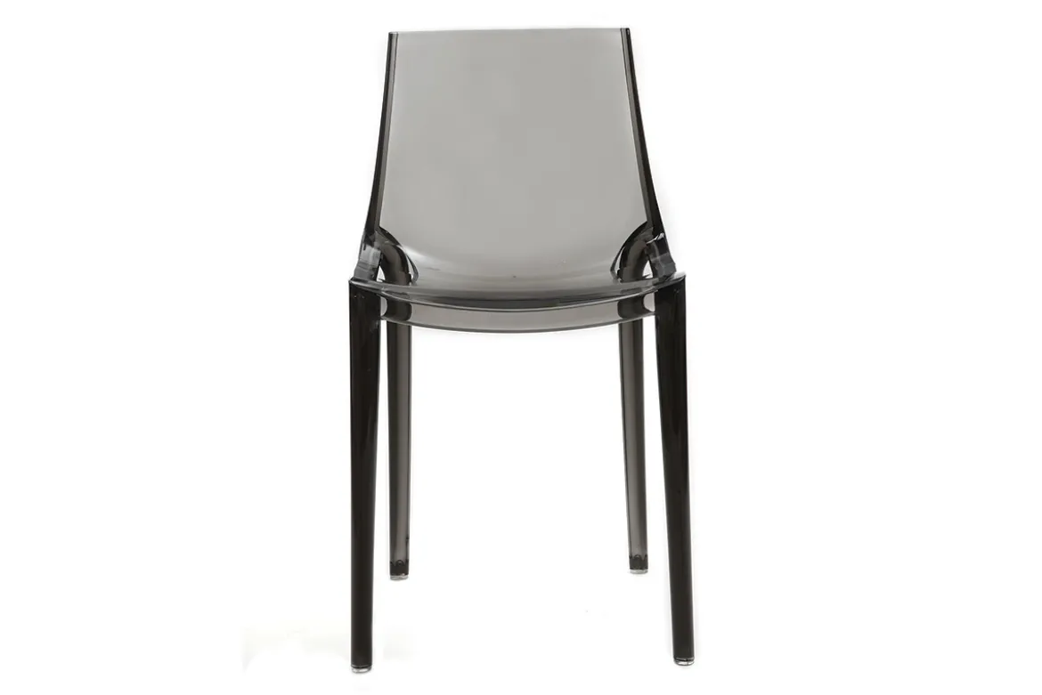 Chaises design empilables gris transparent intérieur - extérieur (lot de 2) YZEL